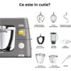 Robot de bucătărie planetar KENWOOD Titanium Chef Patissier XL KWL90.124SI – 0W20011363, 1400W, 6 funcții presetate, 2 vase 7 l/ 5 l, Blender sticlă, Cântar integrat, Sistem de încălzire, Touch screen