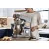Robot de bucătărie planetar KENWOOD Titanium Chef Patissier XL KWL90.124SI – 0W20011363, 1400W, 6 funcții presetate, 2 vase 7 l/ 5 l, Blender sticlă, Cântar integrat, Sistem de încălzire, Touch screen