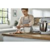 Robot de bucătărie planetar KENWOOD Titanium Chef Patissier XL KWL90.124SI – 0W20011363, 1400W, 6 funcții presetate, 2 vase 7 l/ 5 l, Blender sticlă, Cântar integrat, Sistem de încălzire, Touch screen