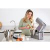 Robot de bucătărie planetar KENWOOD Titanium Chef Patissier XL KWL90.124SI – 0W20011363, 1400W, 6 funcții presetate, 2 vase 7 l/ 5 l, Blender sticlă, Cântar integrat, Sistem de încălzire, Touch screen