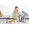 Robot de bucătărie planetar KENWOOD Titanium Chef Patissier XL KWL90.124SI – 0W20011363, 1400W, 6 funcții presetate, 2 vase 7 l/ 5 l, Blender sticlă, Cântar integrat, Sistem de încălzire, Touch screen