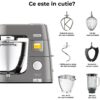 Robot de bucătărie planetar KENWOOD Titanium Chef Patissier XL KWL90.034SI – 0W20011371, 1400W, 6 funcții presetate, Vas 7 l, Blender sticlă, Cântar integrat, Sistem de încălzire, Touch screen