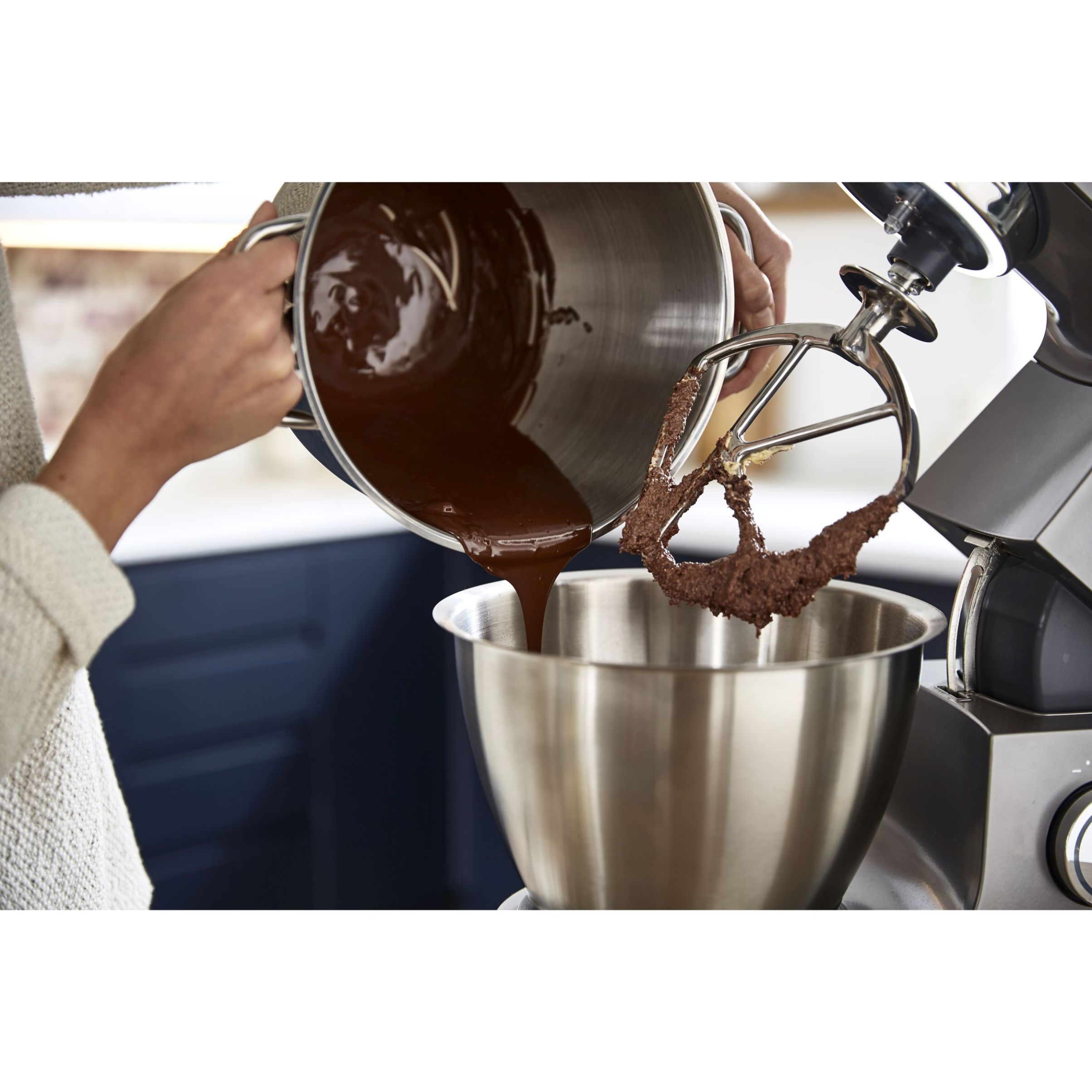 Robot de bucătărie planetar KENWOOD Titanium Chef Patissier XL KWL90.034SI – 0W20011371, 1400W, 6 funcții presetate, Vas 7 l, Blender sticlă, Cântar integrat, Sistem de încălzire, Touch screen