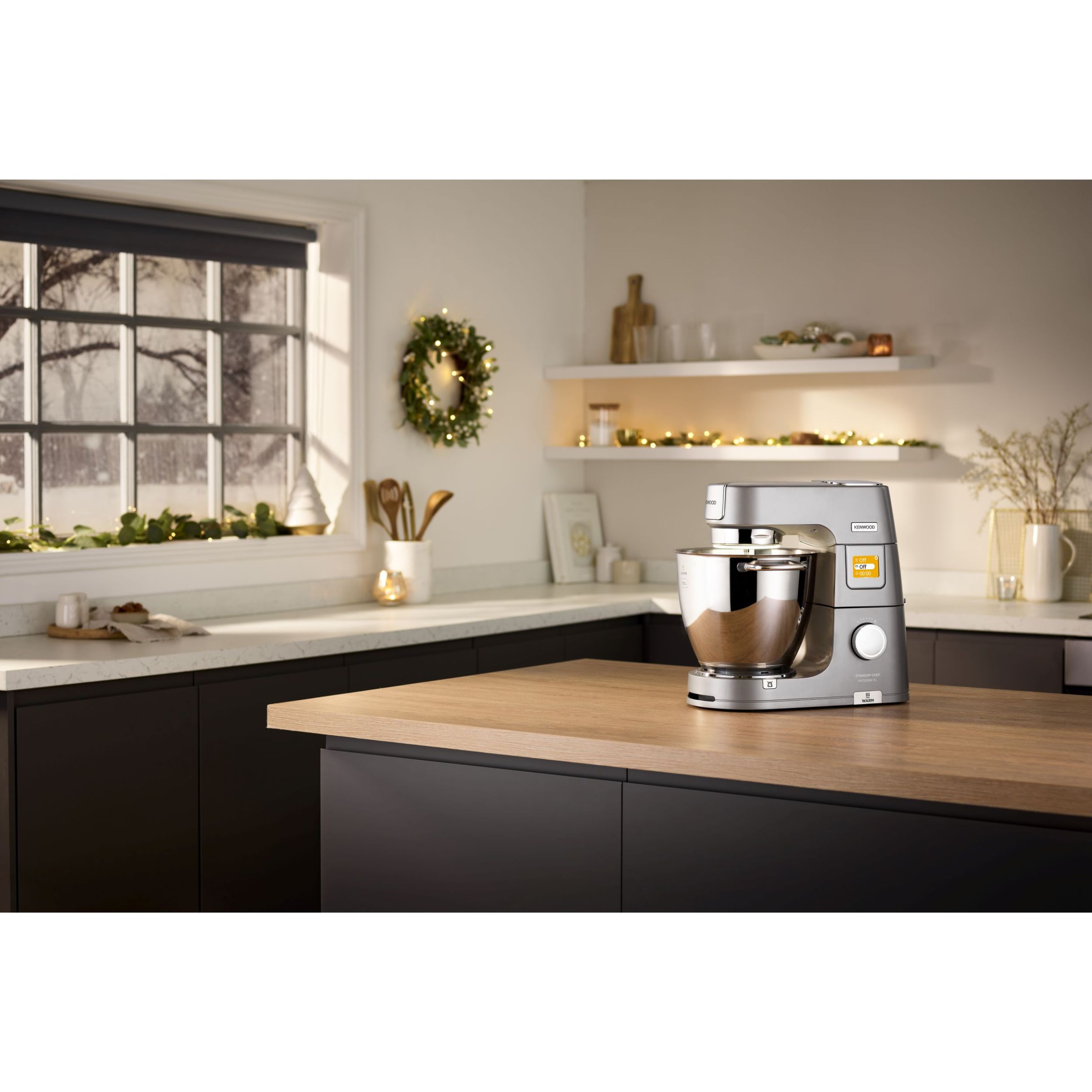 Robot de bucătărie planetar KENWOOD Titanium Chef Patissier XL KWL90.034SI – 0W20011371, 1400W, 6 funcții presetate, Vas 7 l, Blender sticlă, Cântar integrat, Sistem de încălzire, Touch screen