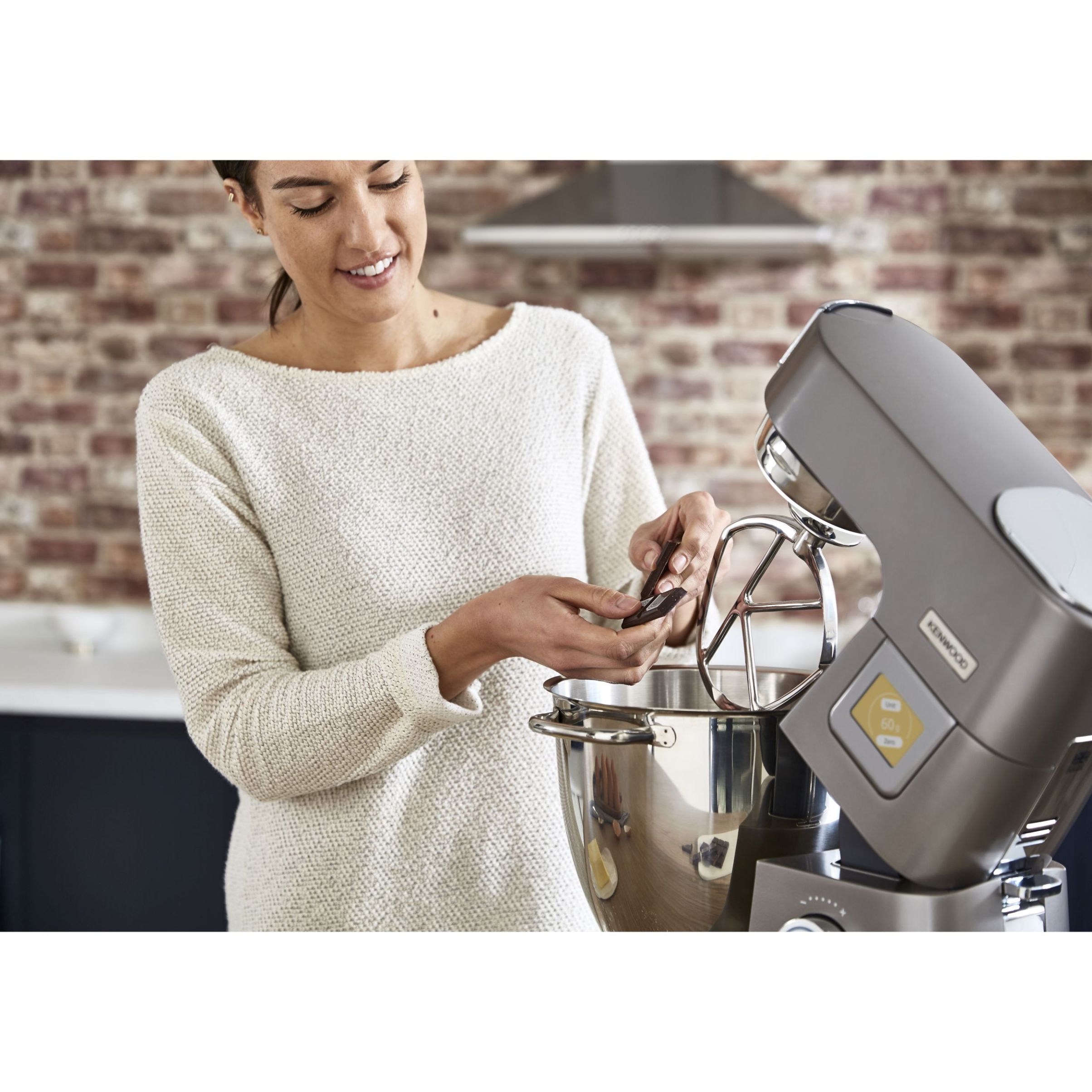 Robot de bucătărie planetar KENWOOD Titanium Chef Patissier XL KWL90.034SI – 0W20011371, 1400W, 6 funcții presetate, Vas 7 l, Blender sticlă, Cântar integrat, Sistem de încălzire, Touch screen