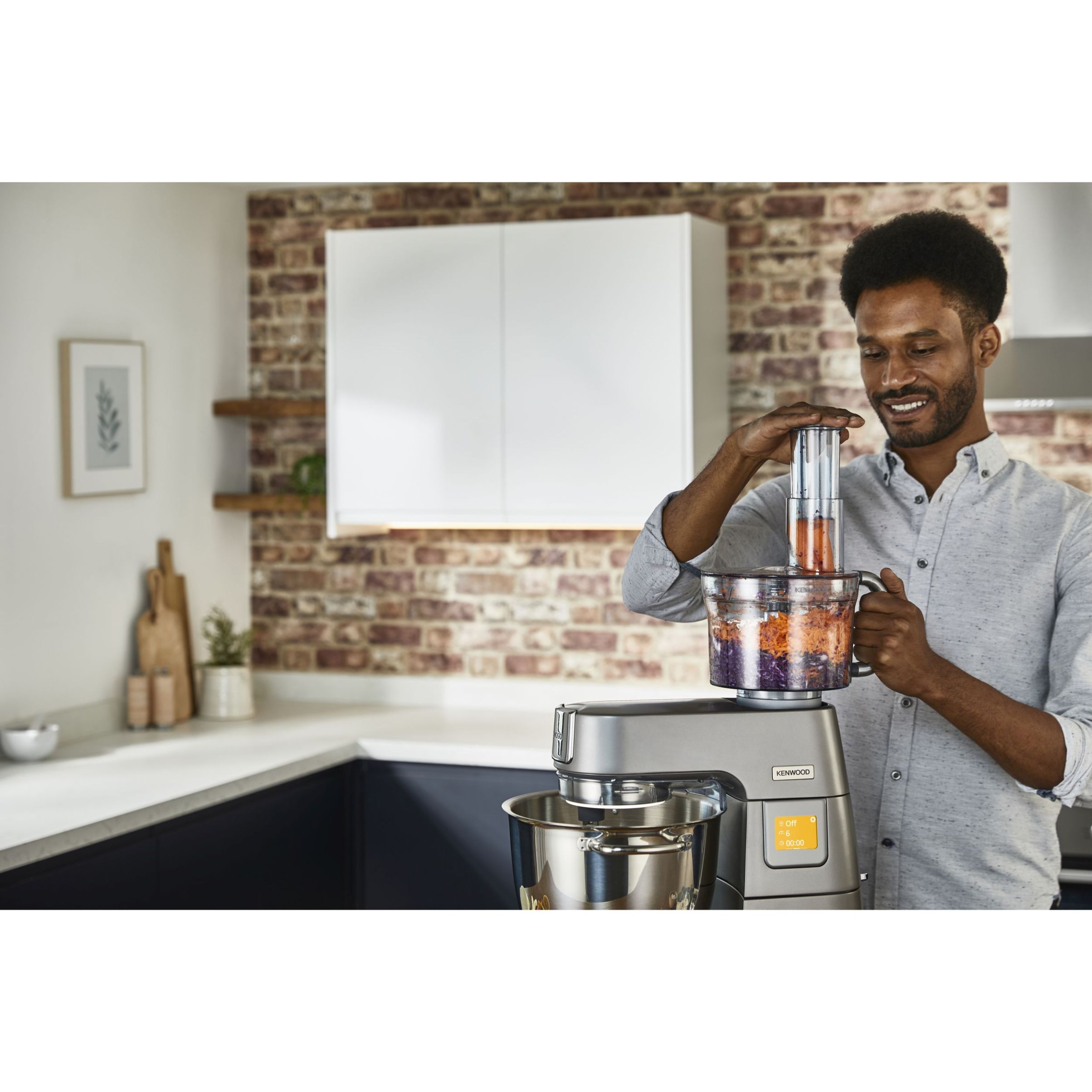 Robot de bucătărie planetar KENWOOD Titanium Chef Patissier XL KWL90.034SI – 0W20011371, 1400W, 6 funcții presetate, Vas 7 l, Blender sticlă, Cântar integrat, Sistem de încălzire, Touch screen