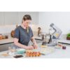 Robot de bucătărie planetar KENWOOD Titanium Chef Patissier XL KWL90.034SI – 0W20011371, 1400W, 6 funcții presetate, Vas 7 l, Blender sticlă, Cântar integrat, Sistem de încălzire, Touch screen