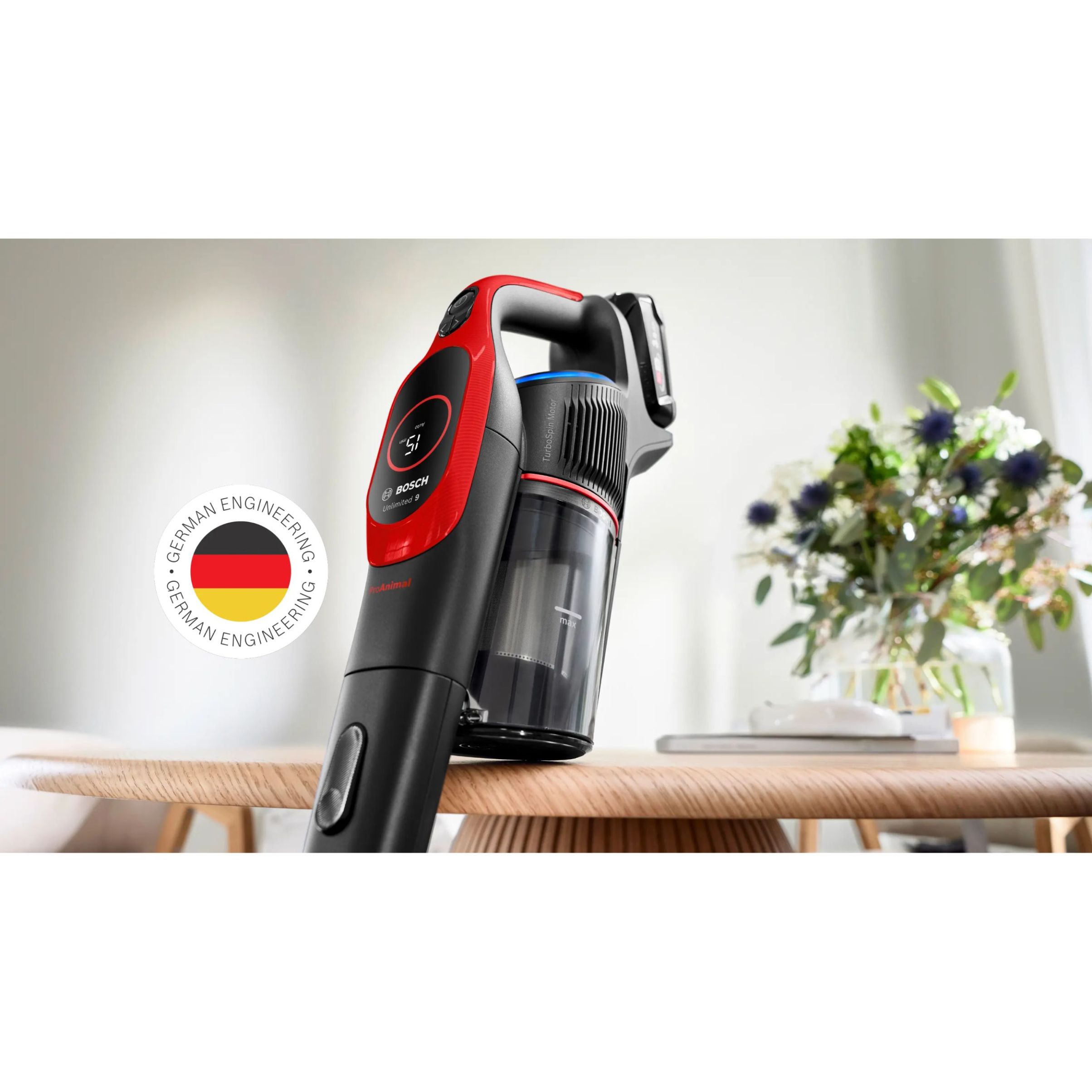 Aspirator vertical BOSCH Serie 9 Unlimited ProAnimal BBS931PET, Red