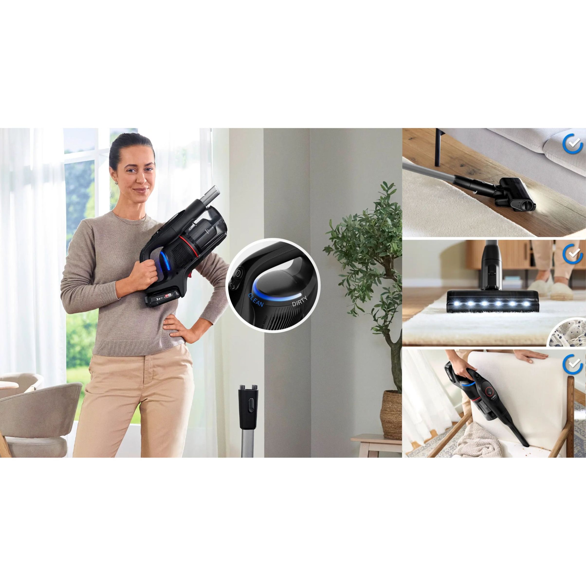 Aspirator vertical BOSCH Serie 9 Unlimited BSS931BHF, Black