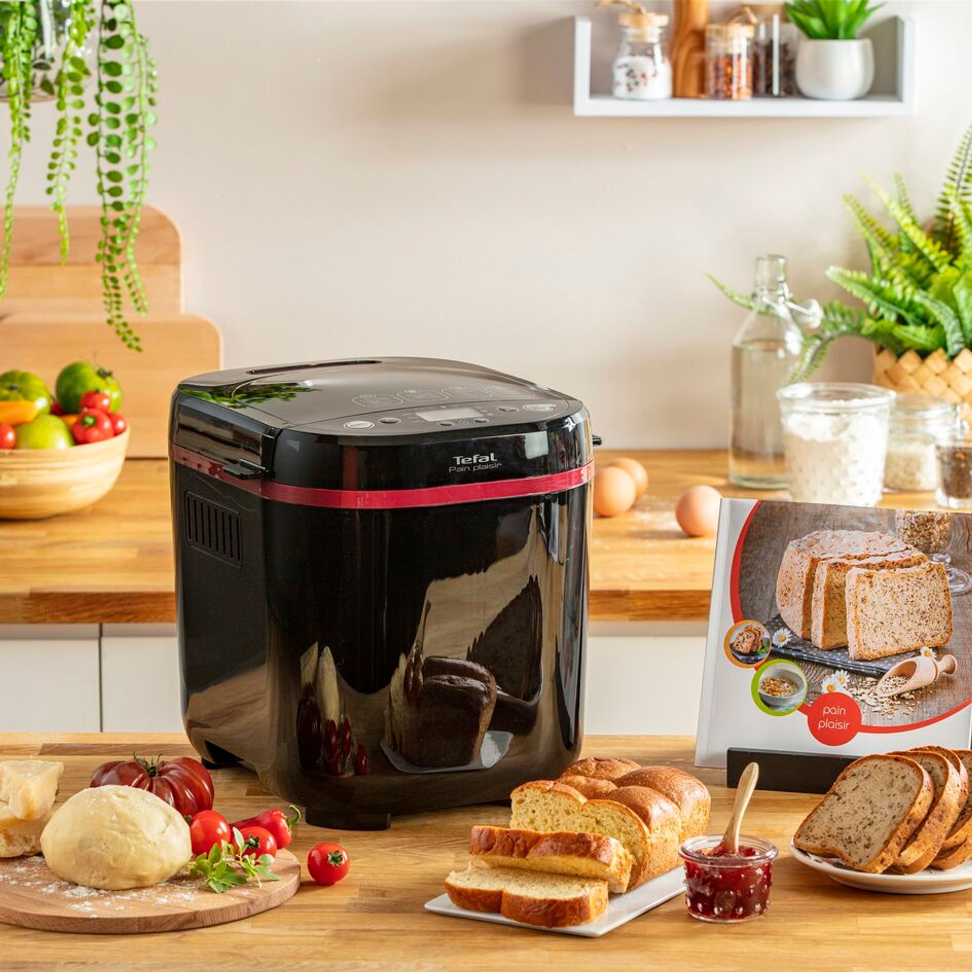 Mașină de pâine TEFAL Pain Plaisir PF220838, 610~720W, Cuvă 1kg, 17 programe, O lamă, 3 niveluri de rumenire, Păstrare la cald, Pornire întârziată, Accesorii standard, 66dBA