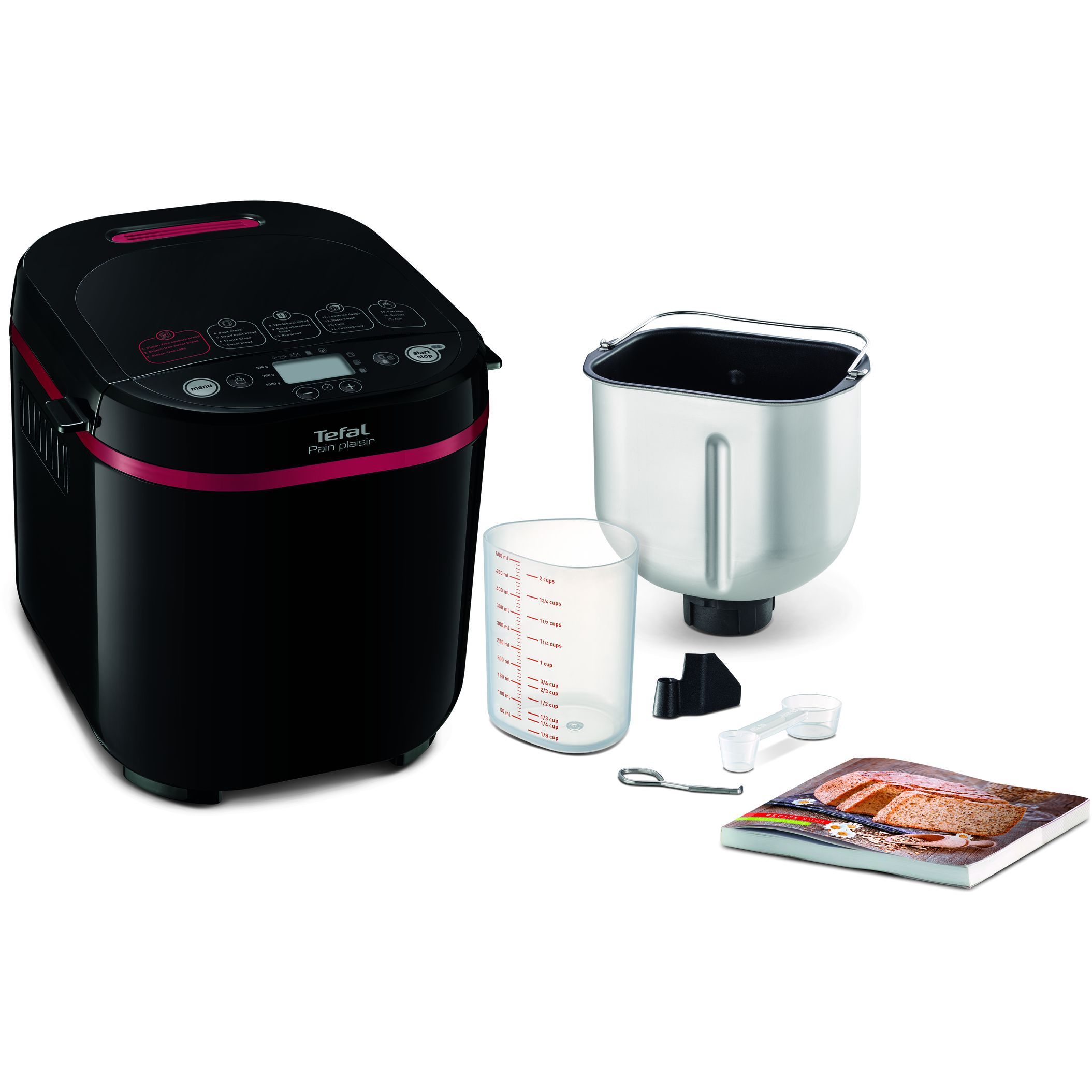 Mașină de pâine TEFAL Pain Plaisir PF220838, 610~720W, Cuvă 1kg, 17 programe, O lamă, 3 niveluri de rumenire, Păstrare la cald, Pornire întârziată, Accesorii standard, 66dBA