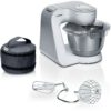 Robot de bucătărie planetar BOSCH Serie 4 MUM5 MUM58200  1000W (7 trepte și Impuls)  Bol inox 3.9l  Set de patiserie  Soft Start  Easy Arm Lift  Poziție de repaus  Geantă  G4.4kg  Silver and White