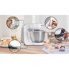 Robot de bucătărie planetar BOSCH Serie 4 MUM5 MUM58200, 1000W (7 trepte și Impuls), Bol inox 3.9l, Set de patiserie, Soft Start, Easy Arm Lift, Poziție de repaus, Geantă, G4.4kg, Silver and White
