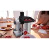 Robot de bucătărie planetar BOSCH Serie 4 MUM5 MUM5935B, 1000W (7 trepte și Impuls), Bol inox 3.9l, Set de patiserie, Soft Start, Easy Arm Lift, Poziție de repaus, Geantă, Dark Gray and White