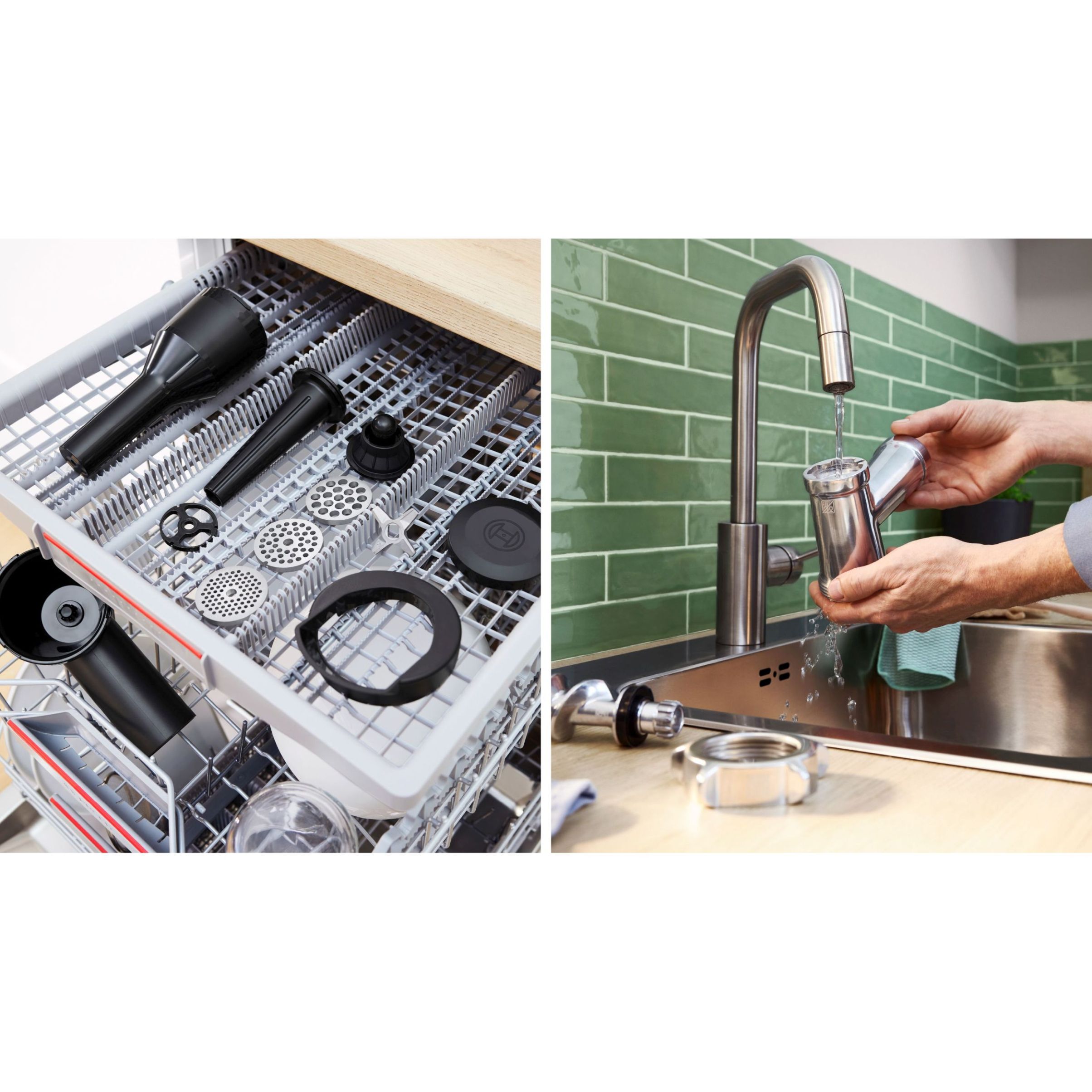 Mașină de tocat carne BOSCH Serie 4 MultiPower MFWS435B, Vârf 2000W (2 trepte și revers), Nominală 500W, 2.5kg/min, Storcător, Cârnați, Cuțit cu două tăișuri, Piciorușe ventuze, Neagră