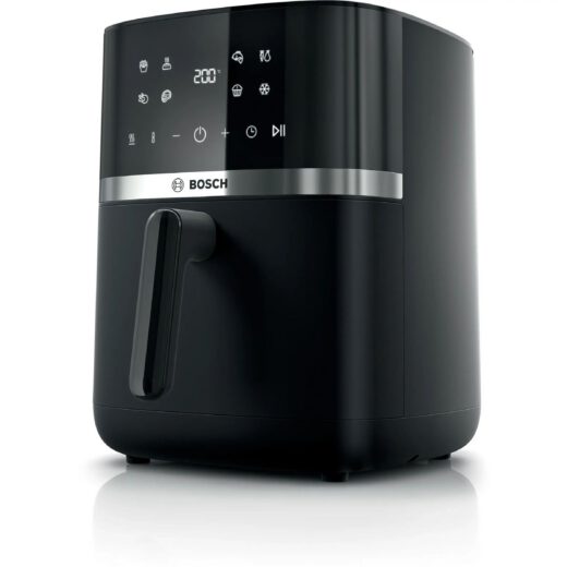 Friteuză cu aer cald BOSCH Serie 4 MAF462B0, Nominală 2050W, Volum coș 6.1l, 9 programe, Touch Control, Timer, 40~200°C, Încălzire superioară și inferioară, 63dBA, Neagră