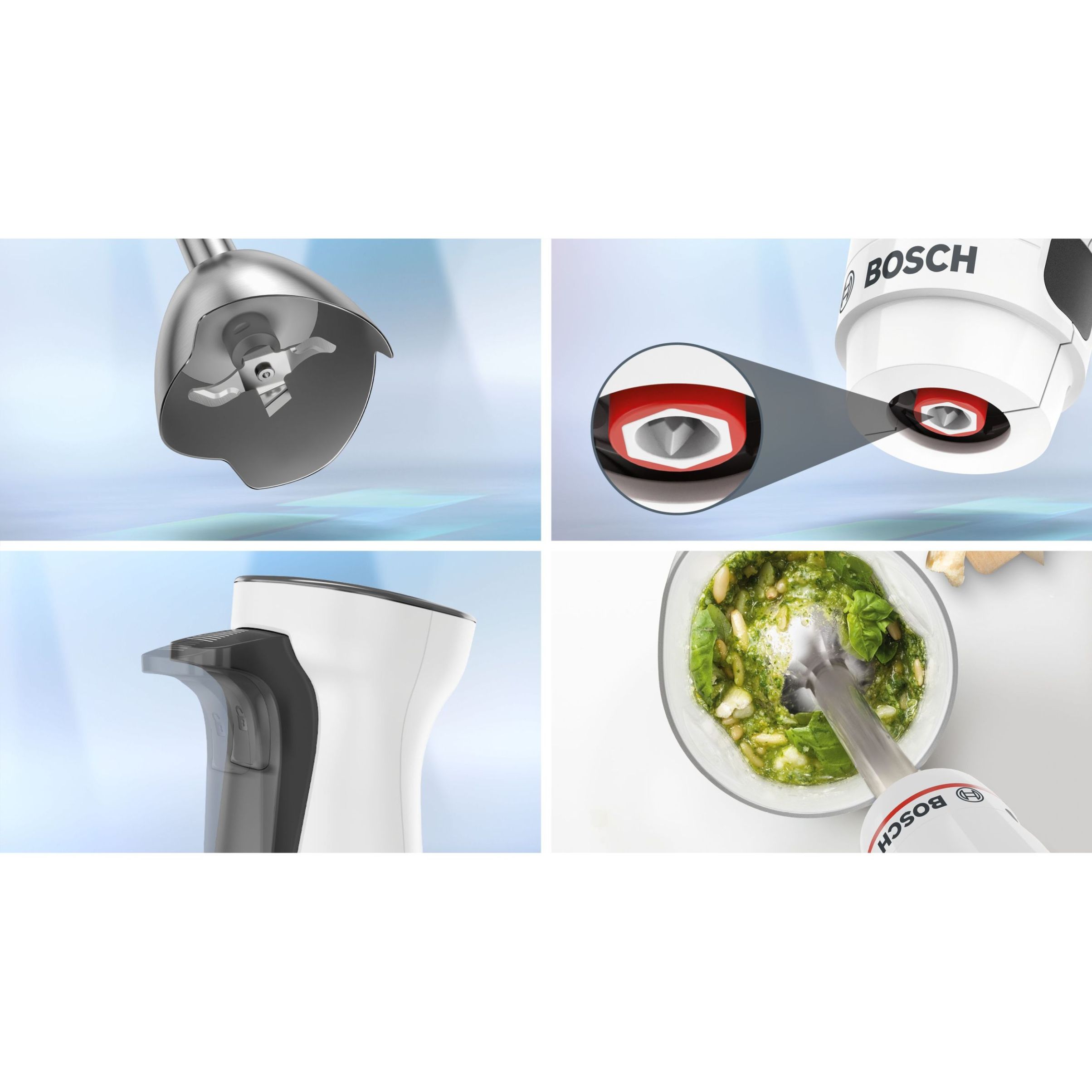 Blender de mână BOSCH Serie 4 ErgoMaster MSM4W221, 600W, Alb