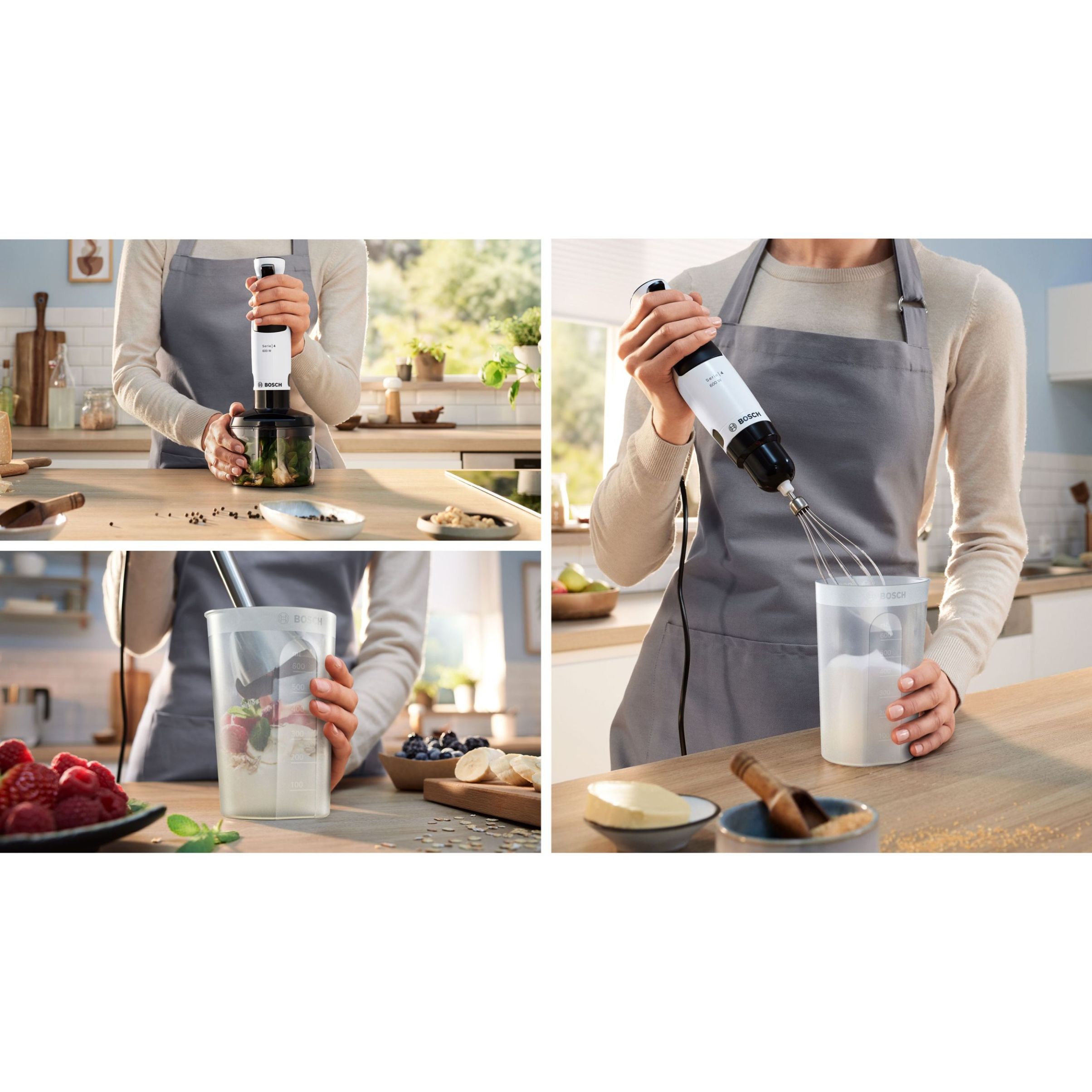 Blender de mână BOSCH Serie 4 ErgoMaster MSM4W221, 600W, Alb