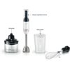 Blender de mână BOSCH Serie 4 ErgoMaster MSM4W221, 600W, Alb