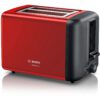 Prăjitor de pâine BOSCH DesignLine TAT3P424  820-970W (5 trepte)  Dezgheţare  Încălzire  High Lift  Buton STOP  Grătar chifle  Senzor electronic pentru prăjire uniformă  Centrare automată  Deep Red Crystal