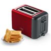 Prăjitor de pâine BOSCH DesignLine TAT3P424, 820-970W (5 trepte), Dezgheţare, Încălzire, High Lift, Buton STOP, Grătar chifle, Senzor electronic pentru prăjire uniformă, Centrare automată, Deep Red Crystal