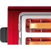 Prăjitor de pâine BOSCH DesignLine TAT3P424, 820-970W (5 trepte), Dezgheţare, Încălzire, High Lift, Buton STOP, Grătar chifle, Senzor electronic pentru prăjire uniformă, Centrare automată, Deep Red Crystal