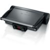 Grătar electric 3în1 BOSCH TCG4215  2000W  5 nivele  Corp inox  Plăci grill înclinate antiadezive detașabile aluminiu 32.8×23.8cm  Două tăvițe  Control individual al temperaturii  Păstrare la cald  Anthracite