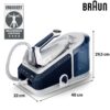 Stație de călcat BRAUN CareStyle 7 Pro IS7282BL – 0128805001, 2700W, 8bar, Continuu 180g/min, Jet 600g, Rez det 2l, C1.7m, EloxalPlus, iCare, iMode, FreeGlide 3D, ProSteam, Mod Turbo, Silențioasă, Albastră