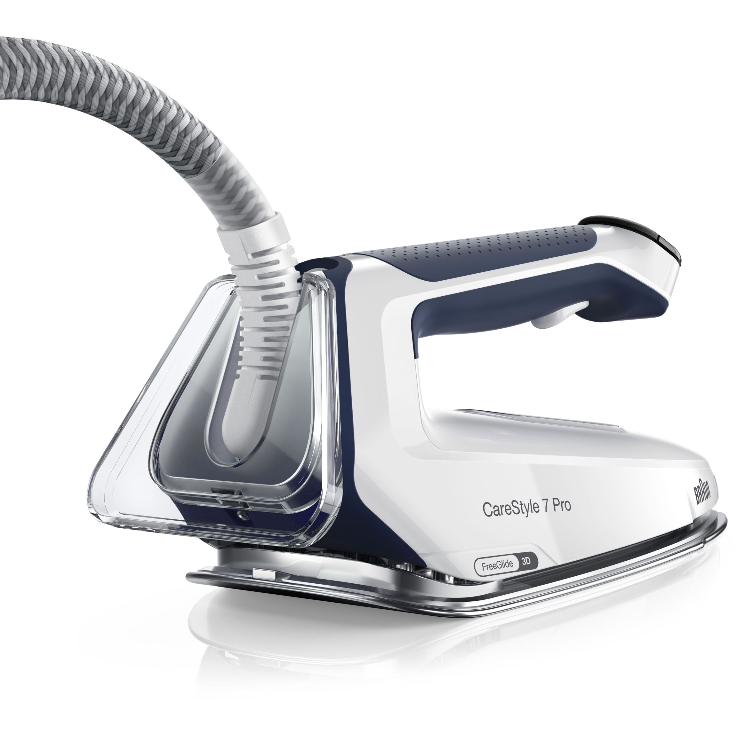 Stație de călcat BRAUN CareStyle 7 Pro IS7282BL – 0128805001, 2700W, 8bar, Continuu 180g/min, Jet 600g, Rez det 2l, C1.7m, EloxalPlus, iCare, iMode, FreeGlide 3D, ProSteam, Mod Turbo, Silențioasă, Albastră