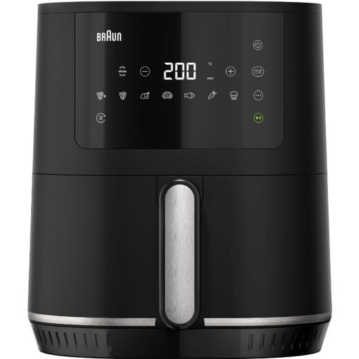 Friteuză cu aer cald BRAUN MultiFry 3 HF3030IBK - 0X12500002,  1500W, 80°~200°C, Capacitate 4.3L, Pui 1.2kg, Cartofi congelați 1kg, 8 programe automate, RealAir, G4.07kg, Matte Black