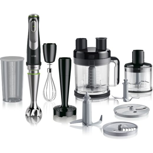Blender de mână BRAUN MultiQuick 9 MQ9187XLI – 0X22111376  1000~1200W (variabilă și Pulse)  Lame ActiveBlade  Active PowerDrive  iMode  Advanced SmartSpeed  SplashControl  EasyClick Plus  Premium Black