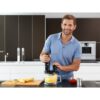 Blender de mână BRAUN MultiQuick 5 Vario MQ5277BK – 0X22111347, 1000W (21 trepte și Turbo), Picior inox, Procesor de alimente 1.5l, Tel, Pahar gradat (600ml), Accesoriu piure, Cablu 1.20m, Premium Black