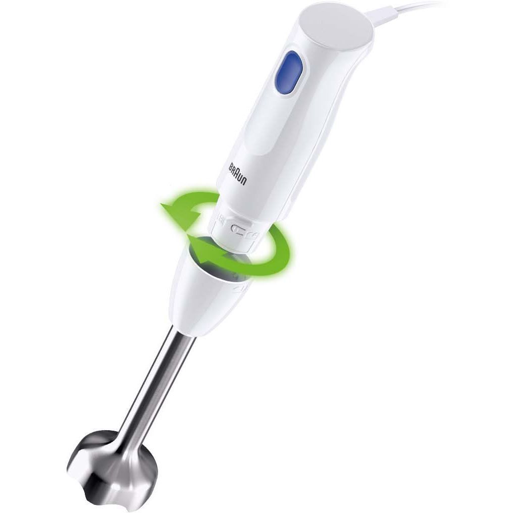 Blender de mână BRAUN MultiQuick 1 MQ10.001MWH – 0X22111470, 450W (1 viteză), Pahar gradat 0.6L, Easy Twist, Fără BPA, Cablu 1.2m
