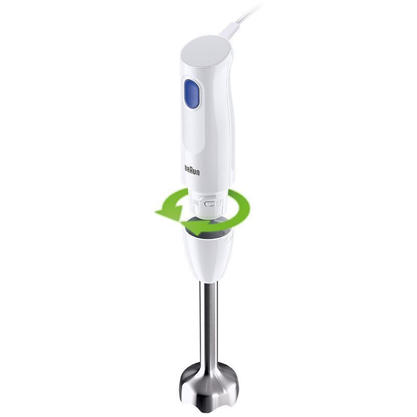Blender de mână BRAUN MultiQuick 1 MQ10.001MWH – 0X22111470, 450W (1 viteză), Pahar gradat 0.6L, Easy Twist, Fără BPA, Cablu 1.2m