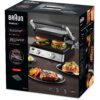 Grătar electric BRAUN MultiGrill 7 Contact CG7020 – 0X17900000, 2000W, Maximum 230°C, 3 moduri de gătire, 2 termostate electronice independente,1 placă grill, 1 placă griddle, G5.50kg