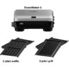 Sandwich maker BRAUN SnackMaker 5  SM5006 – 0X23100003, 800W,  1 set plăci waffle, 1 set plăci grill, Negru argintiu