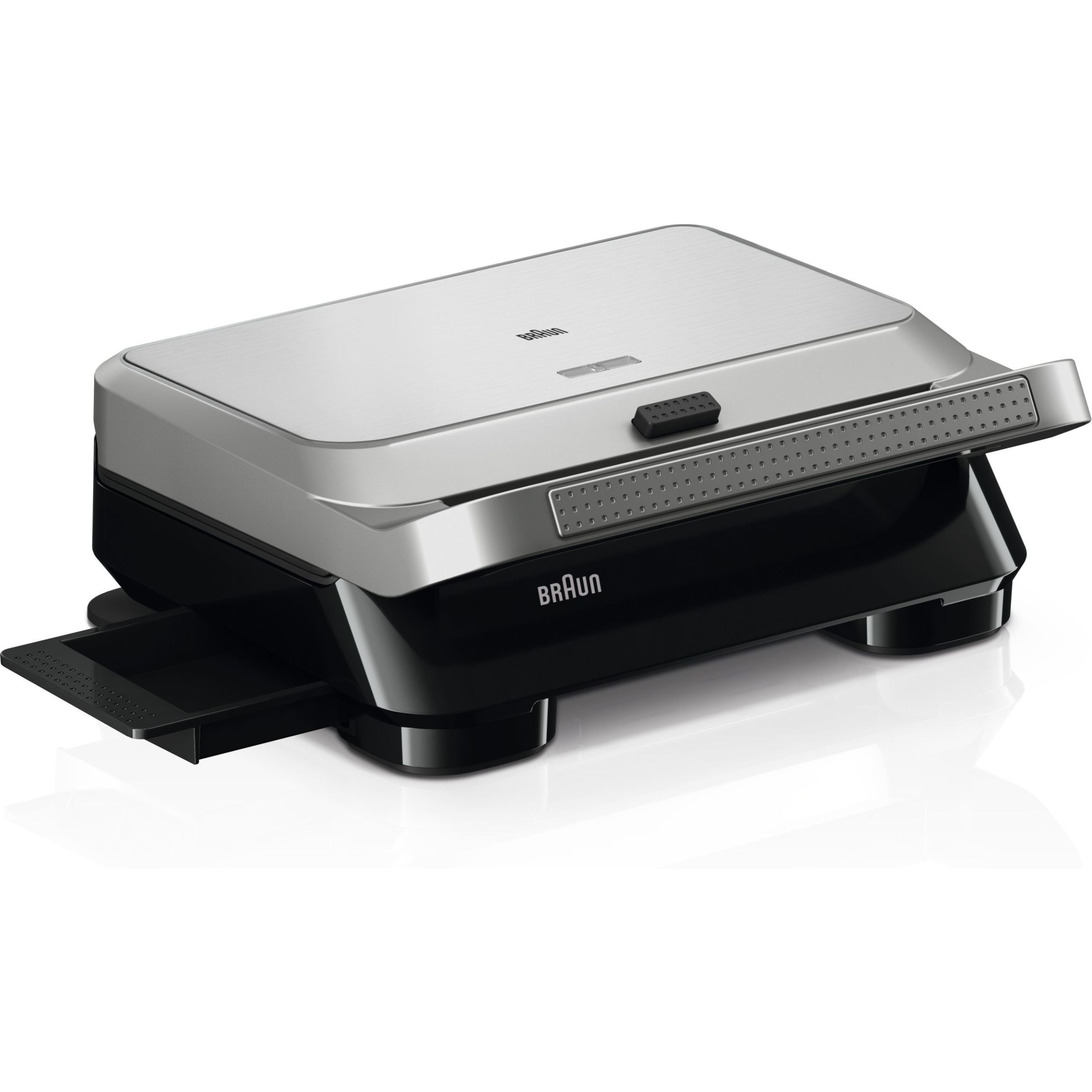 Sandwich maker BRAUN SnackMaker 5  SM5006 – 0X23100003, 800W,  1 set plăci waffle, 1 set plăci grill, Negru argintiu