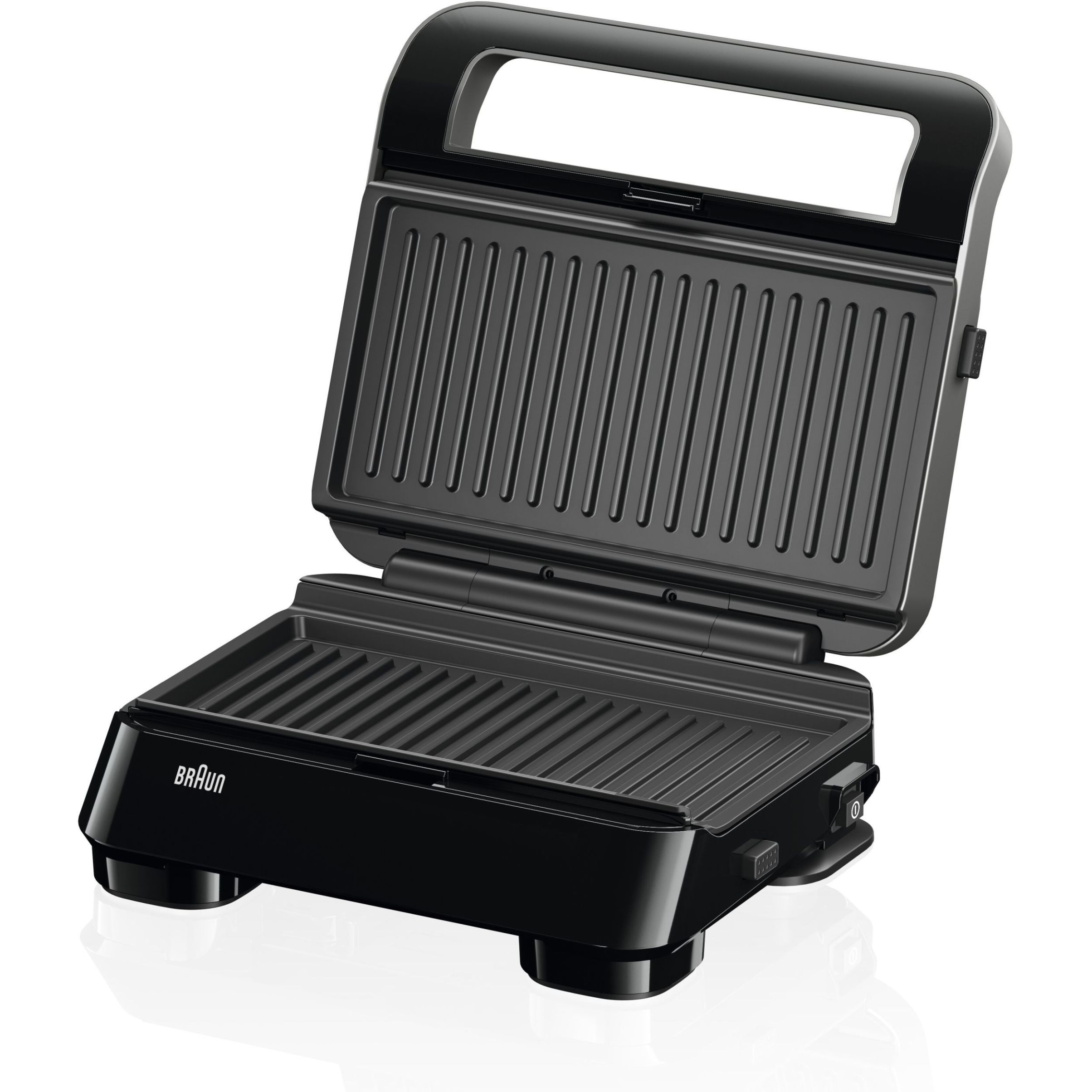Sandwich maker BRAUN SnackMaker 5  SM5006 – 0X23100003, 800W,  1 set plăci waffle, 1 set plăci grill, Negru argintiu