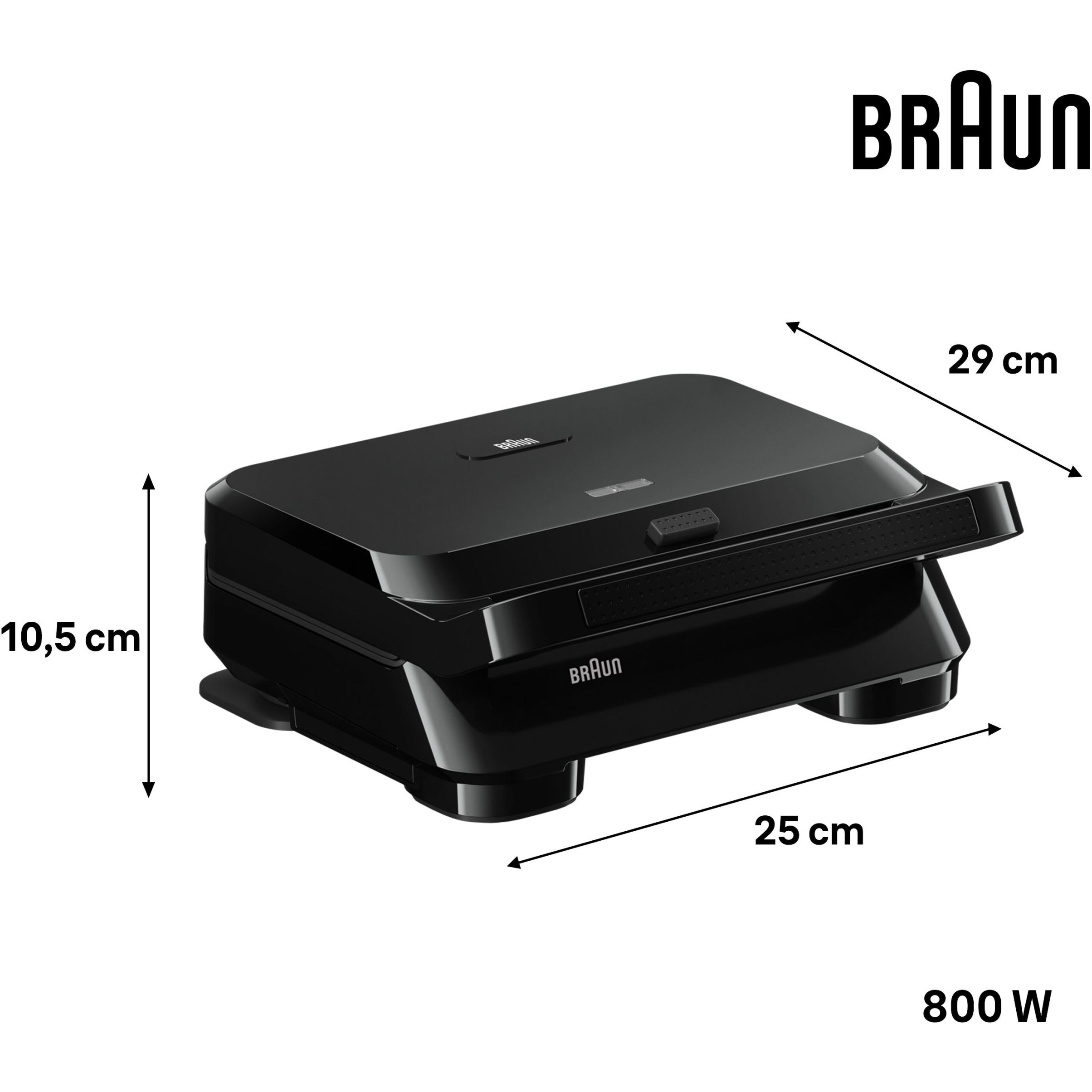 Sandwich maker BRAUN SnackMaker 5 SM5000 – 0X23100000, 800W, 1 set plăci sandwich, Negru