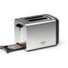 Prăjitor de pâine BOSCH DesignLine TAT3P420, 820-970W, 2 sloturi, Dezghețare, Încălzire, Grătar chifle, High Lift, Buton STOP, Senzor electronic pentru prăjire uniformă, Stainless Steel and Black