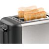 Prăjitor de pâine BOSCH DesignLine TAT3P420, 820-970W, 2 sloturi, Dezghețare, Încălzire, Grătar chifle, High Lift, Buton STOP, Senzor electronic pentru prăjire uniformă, Stainless Steel and Black