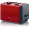 Prăjitor de pâine compact BOSCH DesignLine TAT4P424  820~970W (6 trepte)  2 fante  Dezghețare  Încălzire  High Lift  Grătar integrat pliabil  Buton STOP  Centrare automată  Deep Red Crystal