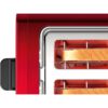 Prăjitor de pâine compact BOSCH DesignLine TAT4P424, 820~970W (6 trepte), 2 fante, Dezghețare, Încălzire, High Lift, Grătar integrat pliabil, Buton STOP,  Centrare automată, Deep Red Crystal