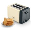 Prăjitor de pâine BOSCH DesignLine TAT4P427, 820-970W (5 trepte), Dezgheţare, Încălzire, High Lift, Buton STOP, Grătar chifle, Senzor electronic pentru prăjire uniformă, Centrare automată, Cream