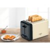 Prăjitor de pâine BOSCH DesignLine TAT4P427, 820-970W (5 trepte), Dezgheţare, Încălzire, High Lift, Buton STOP, Grătar chifle, Senzor electronic pentru prăjire uniformă, Centrare automată, Cream