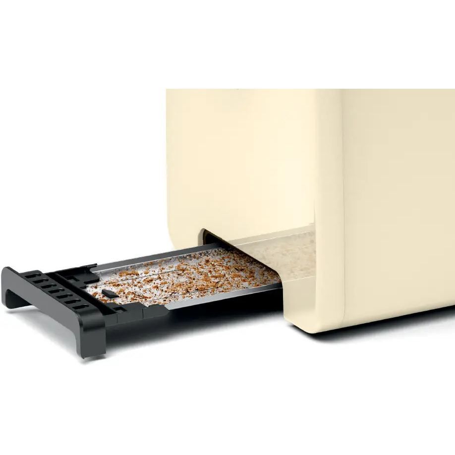 Prăjitor de pâine BOSCH DesignLine TAT4P427, 820-970W (5 trepte), Dezgheţare, Încălzire, High Lift, Buton STOP, Grătar chifle, Senzor electronic pentru prăjire uniformă, Centrare automată, Cream