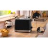 Prăjitor pâine compact BOSCH MyMoment TAT4M223, 2 sloturi, Dezghețare, Încălzire, High Lift, Negru