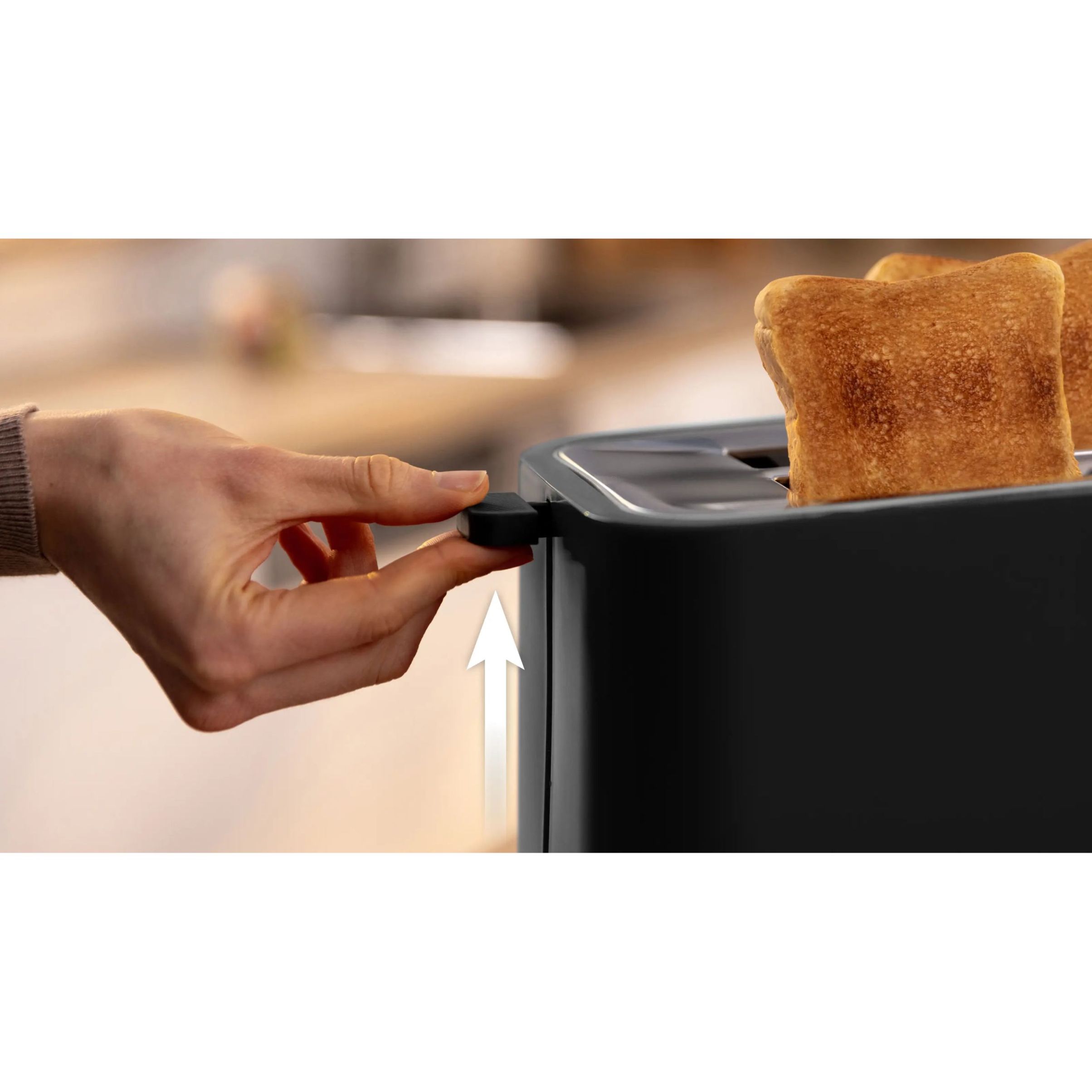 Prăjitor pâine compact BOSCH MyMoment TAT4M223, 2 sloturi, Dezghețare, Încălzire, High Lift, Negru