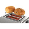 Prăjitor de pâine compact BOSCH TAT7S25, 860~1050W (6 trepte), 2 fante, Dezghețare, Încălzire, High Lift, Grătar chifle integrat, Buton STOP, Centrare automată, Oprire automată, Graphite
