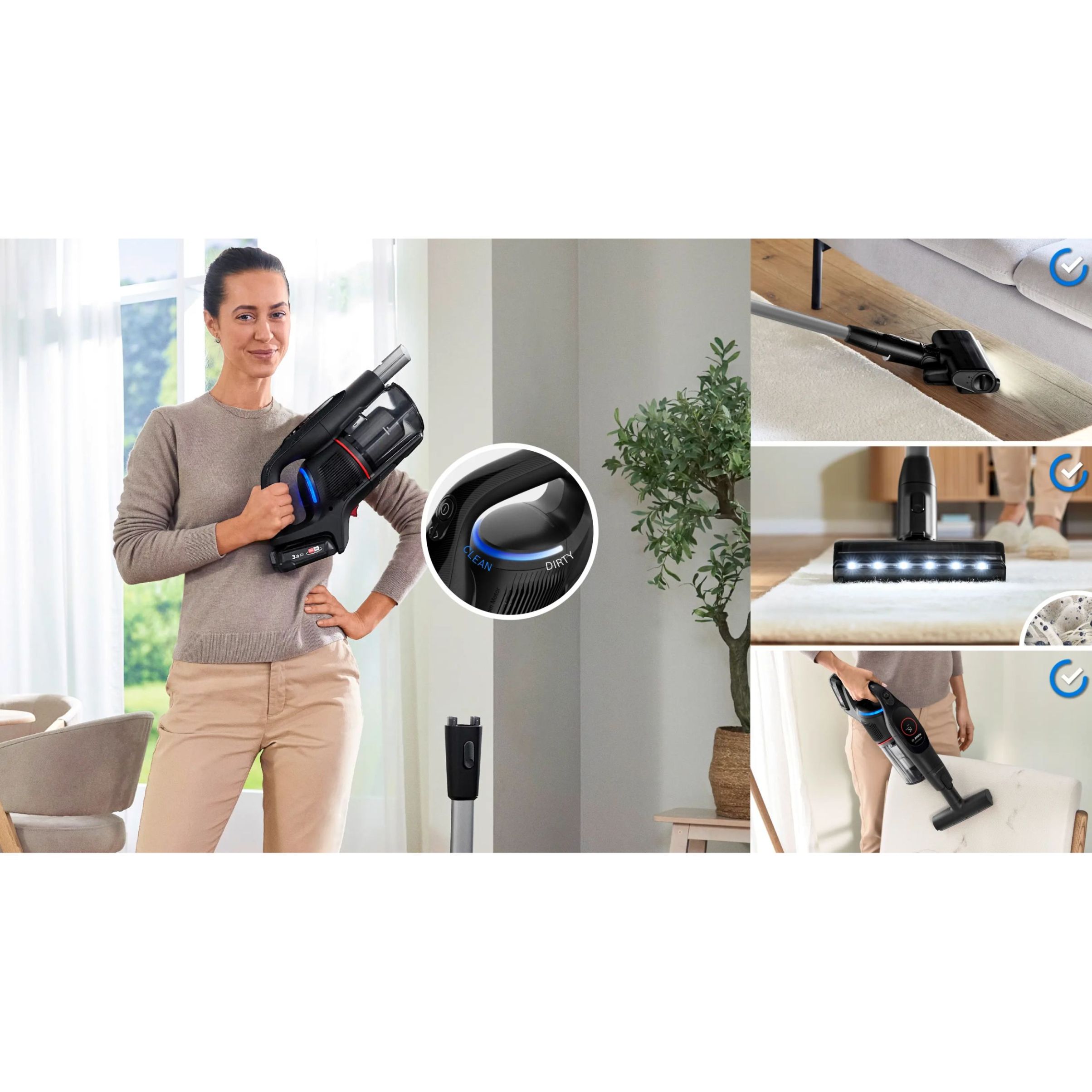 Aspirator vertical BOSCH Serie 9 Unlimited BCS931BQC, Black